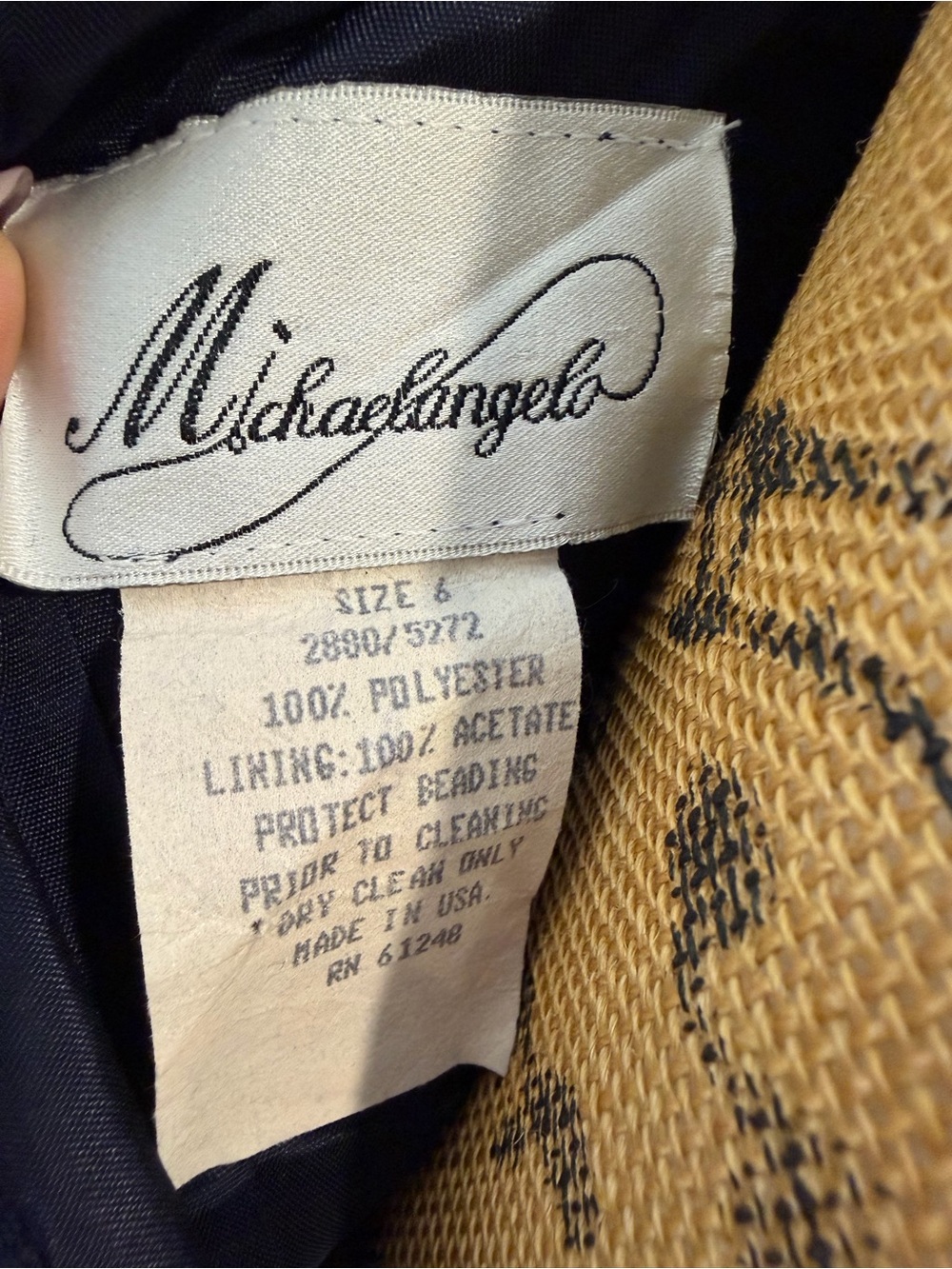 Vintage Michelangelo Navy Satin Beaded Corset Maxi Skirt Set USA Size 6 - Picture 3 of 10